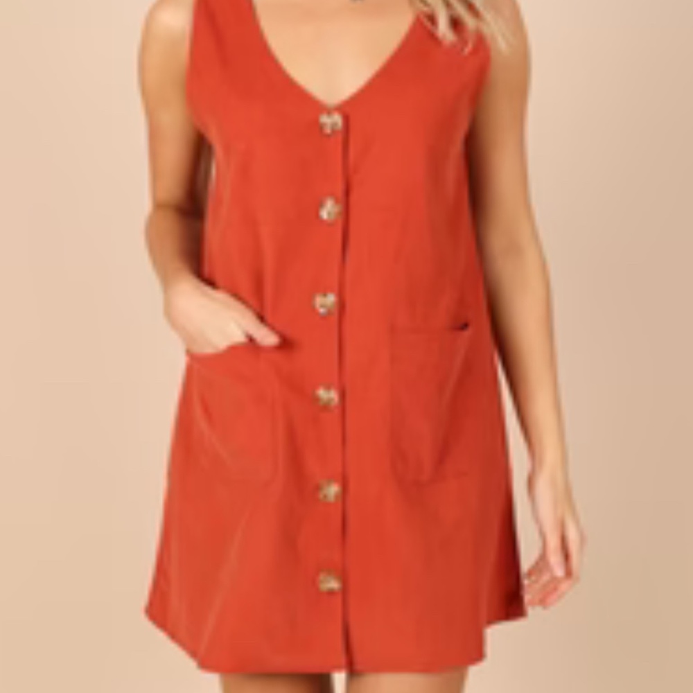 MINI DRESS RUST CORDUROY